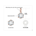 Exquisite Moissanite D Color Round Pendant Necklace in 925 Sterling Silver - A Timeless Elegance for Women - 2Ct Rose Color / Gra Certificate