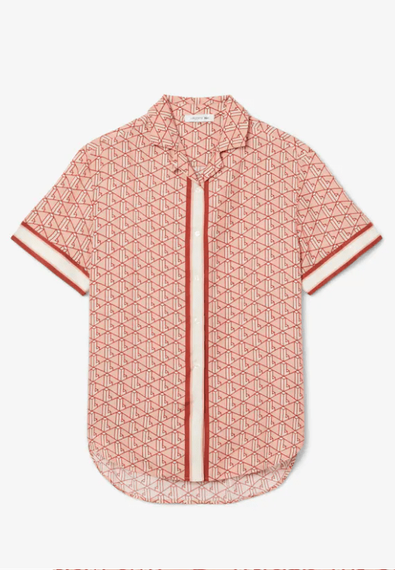 Camicia oversize con stampa monogramma