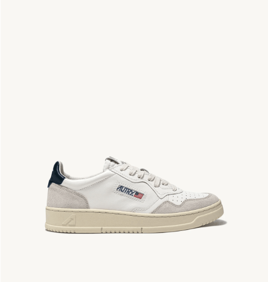 Sneakers medalist in pelle e suede bianco e blu - IT 39