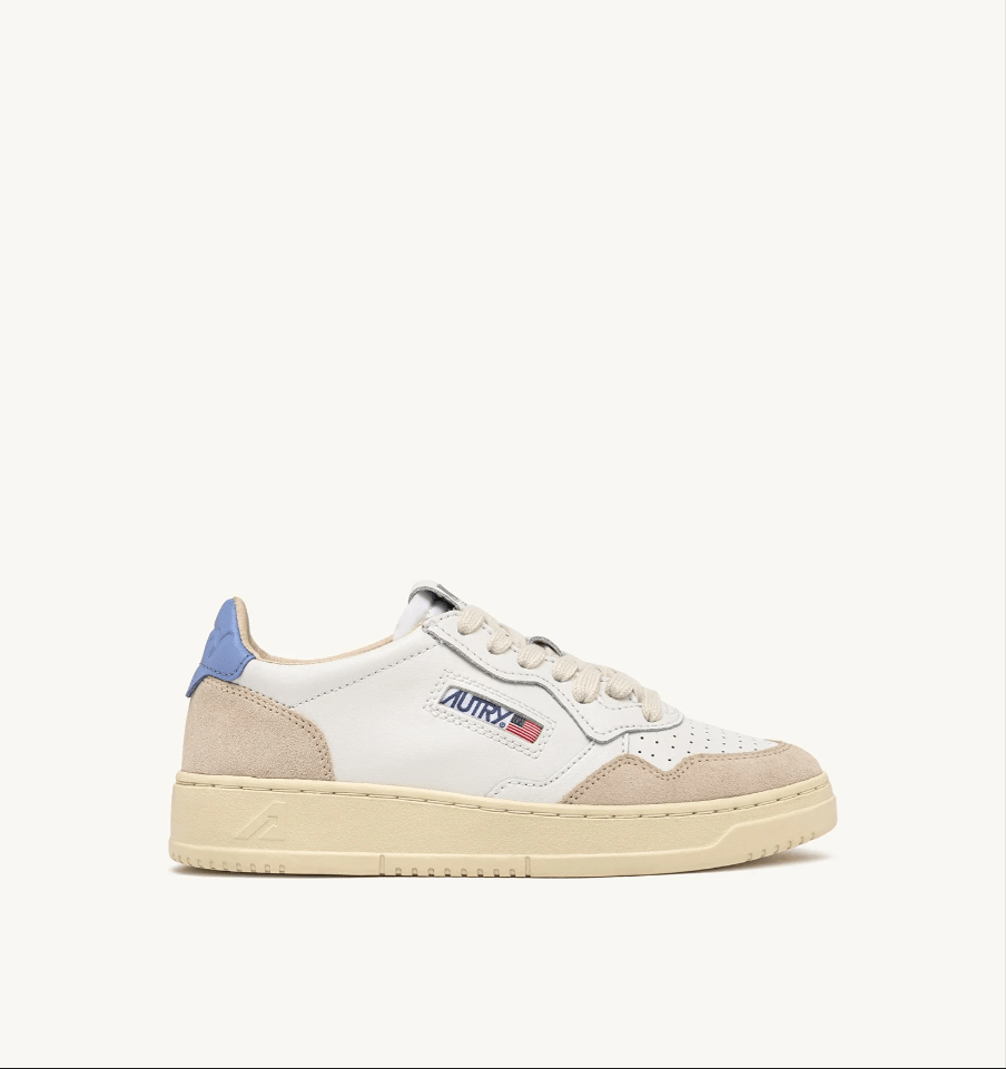 Sneakers medalist low con nabuck bianco e lavanda - IT 35
