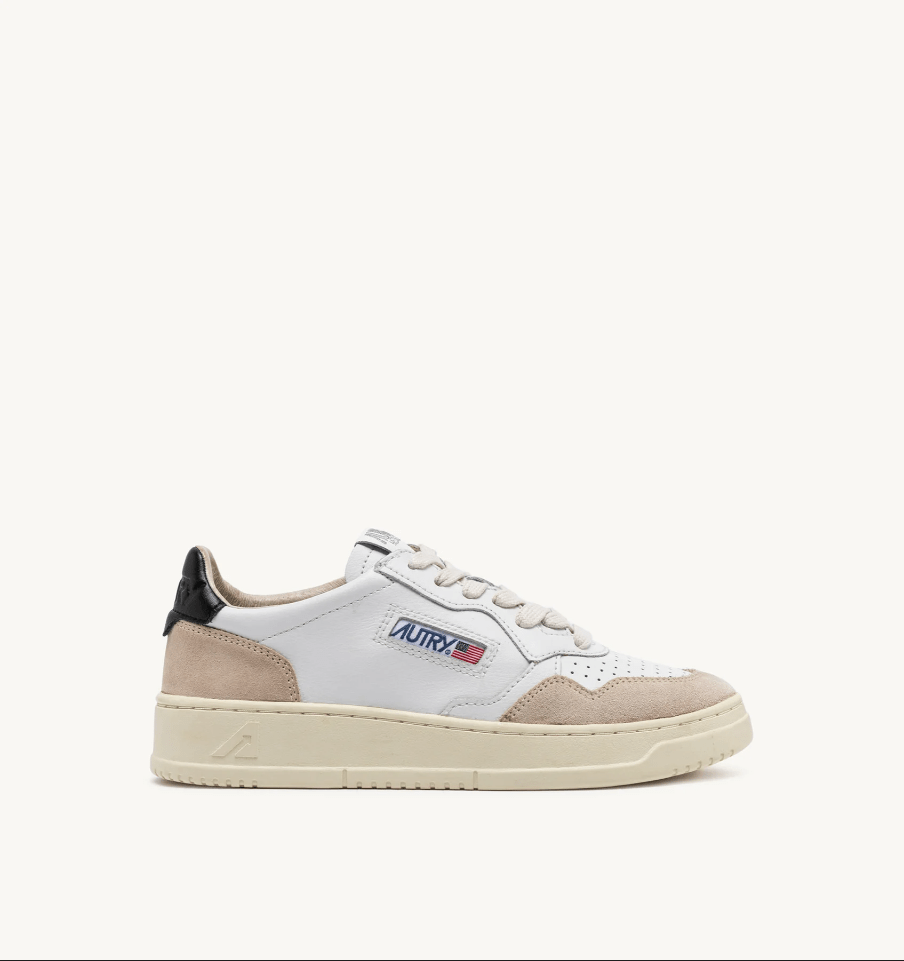 Sneakers medalist low in pelle e suede bianco e nero - 40