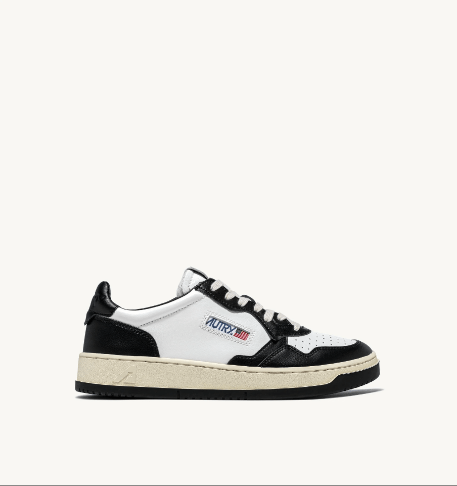 Sneakers medalist low bicolor in pelle bianca e nera - 36