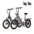 Cyseekin C20 Falt-E-Bike 2er-Set – Komfort & Reichweite für Zwei - Schwarz + Lila (2er-Set)