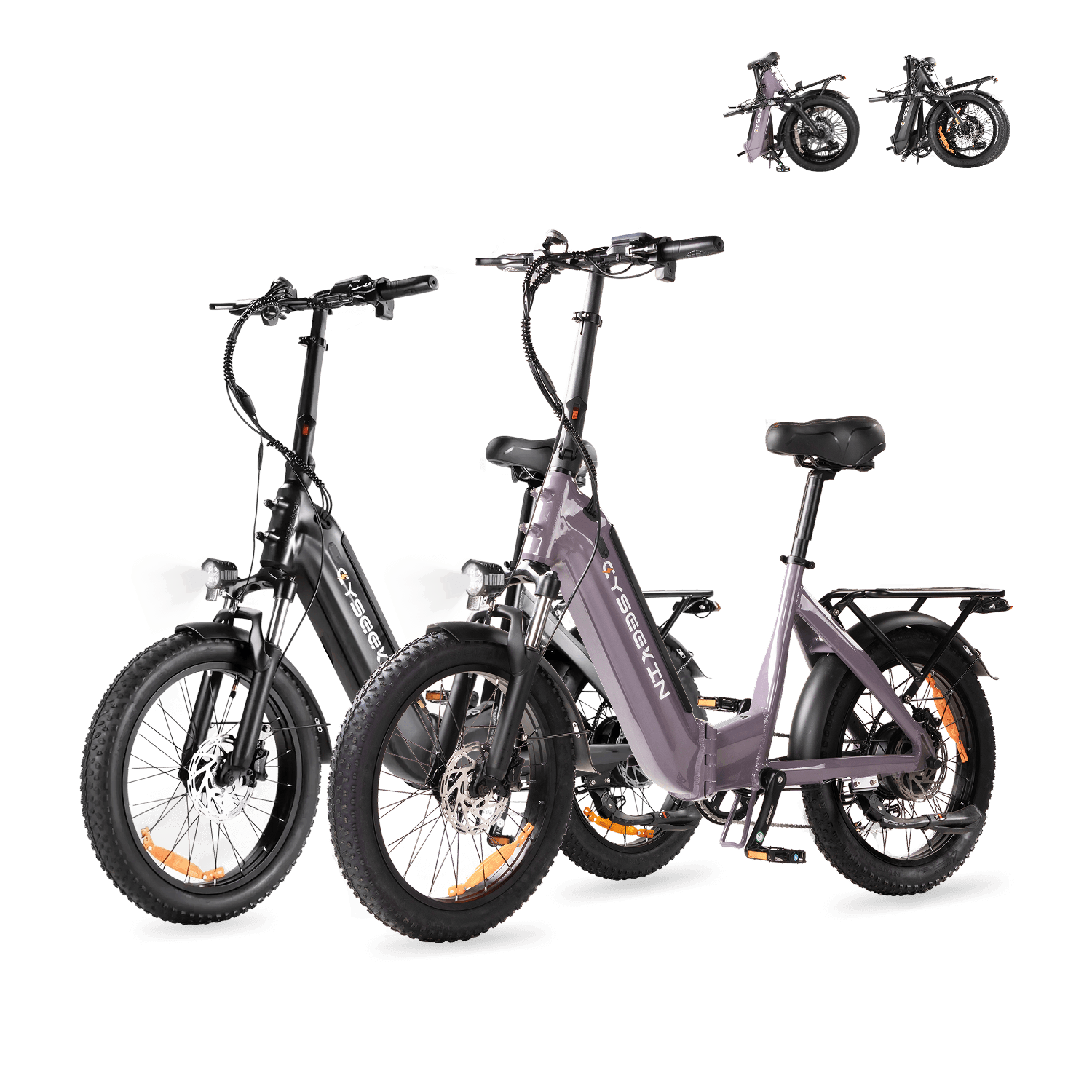 Cyseekin C20 Falt-E-Bike 2er-Set – Komfort & Reichweite für Zwei - Schwarz + Lila (2er-Set)