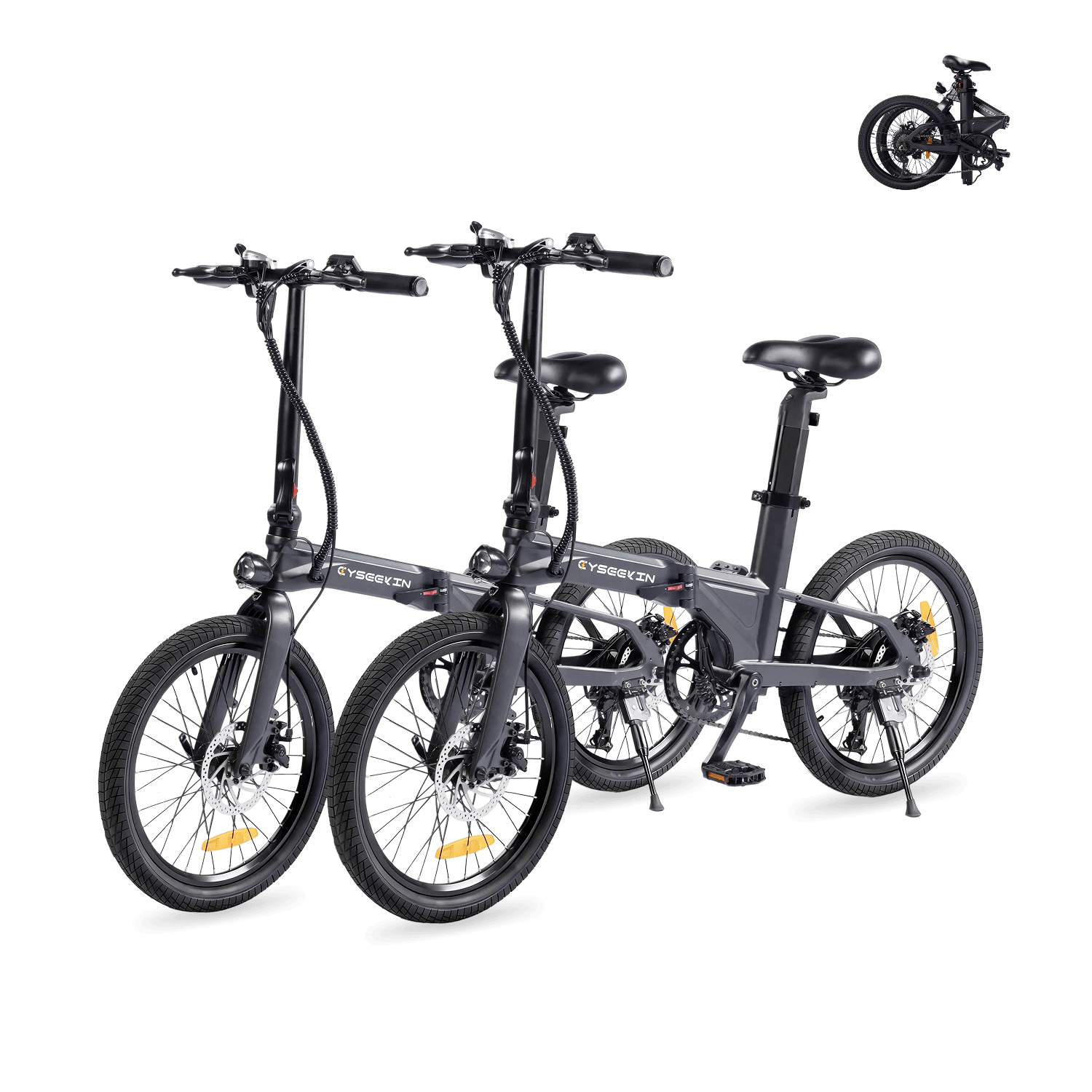 Cyseekin C10 Falt-E-Bike Doppelpack – Perfekt für Paare & Pendler - Schwarz + Schwarz (2er-Set)
