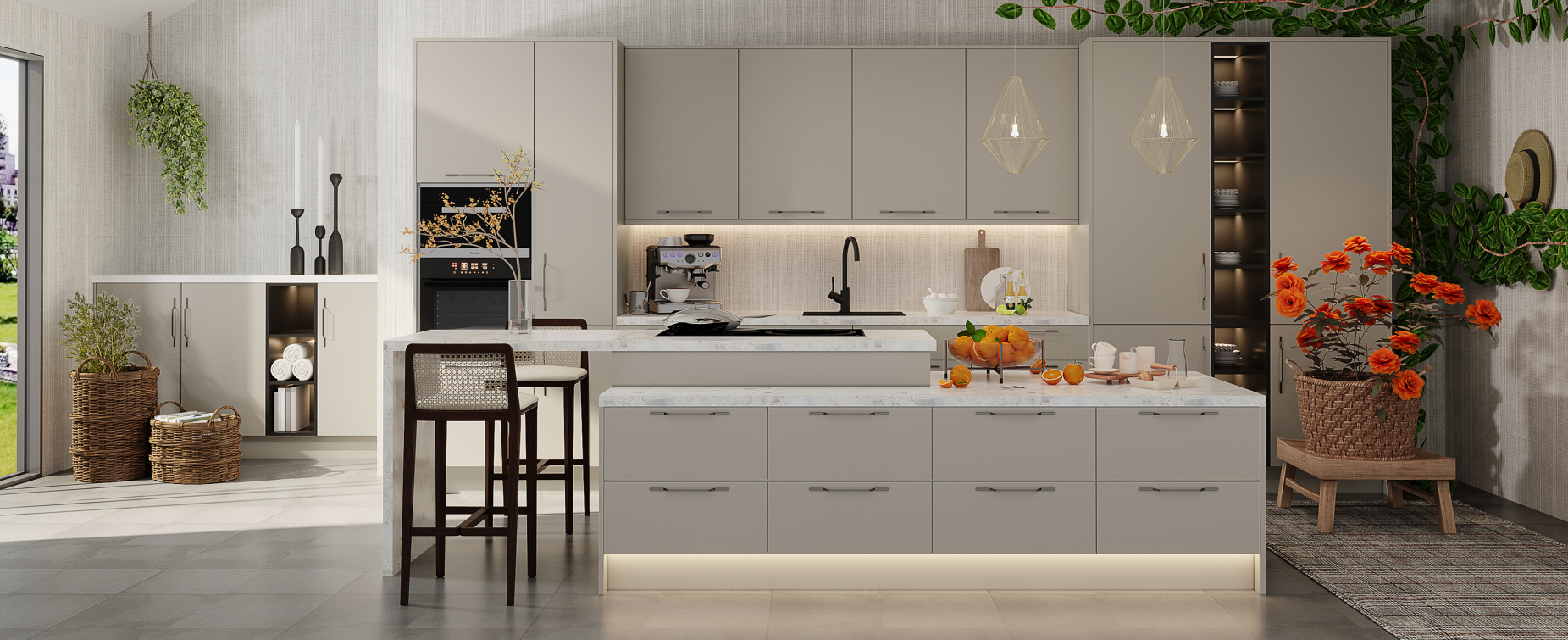 Sicily Minimalist Flat - Cocoa light gray