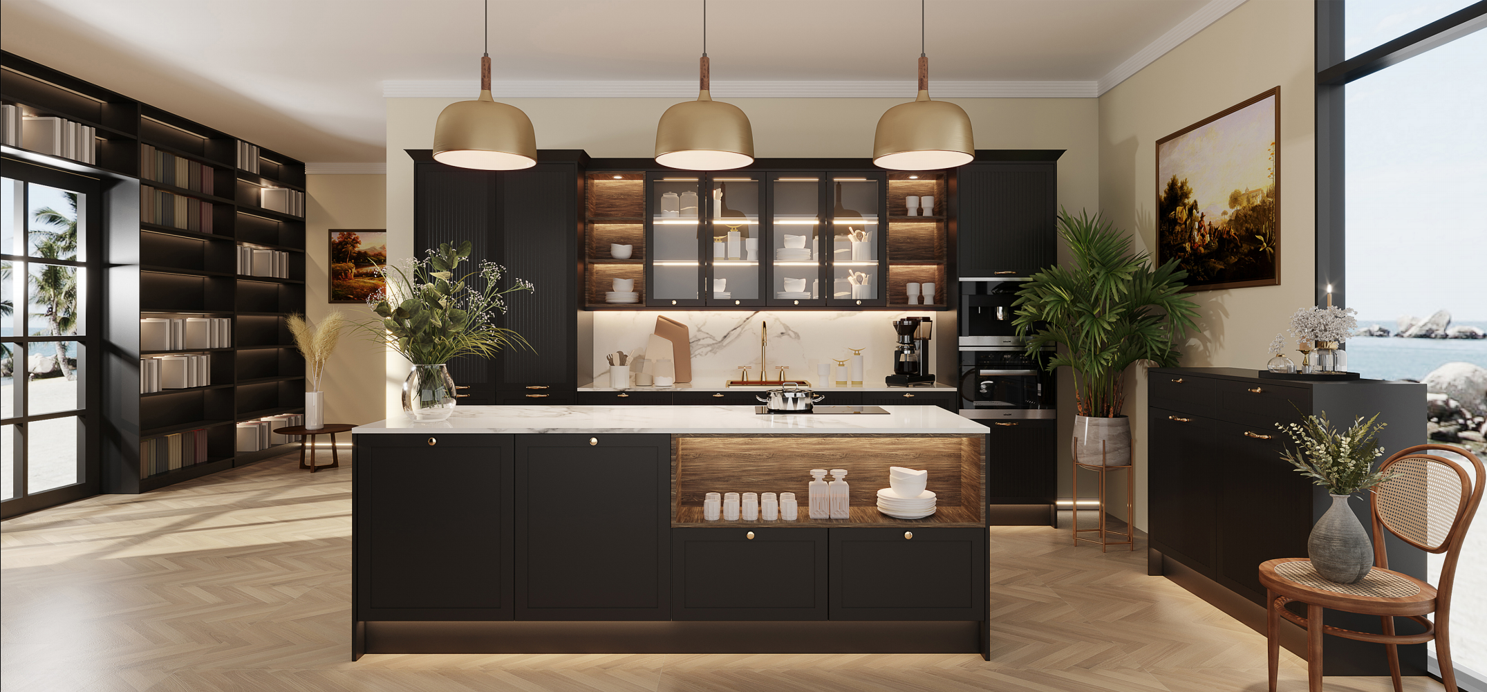 Time Shaker  Kitchens - Midnight black