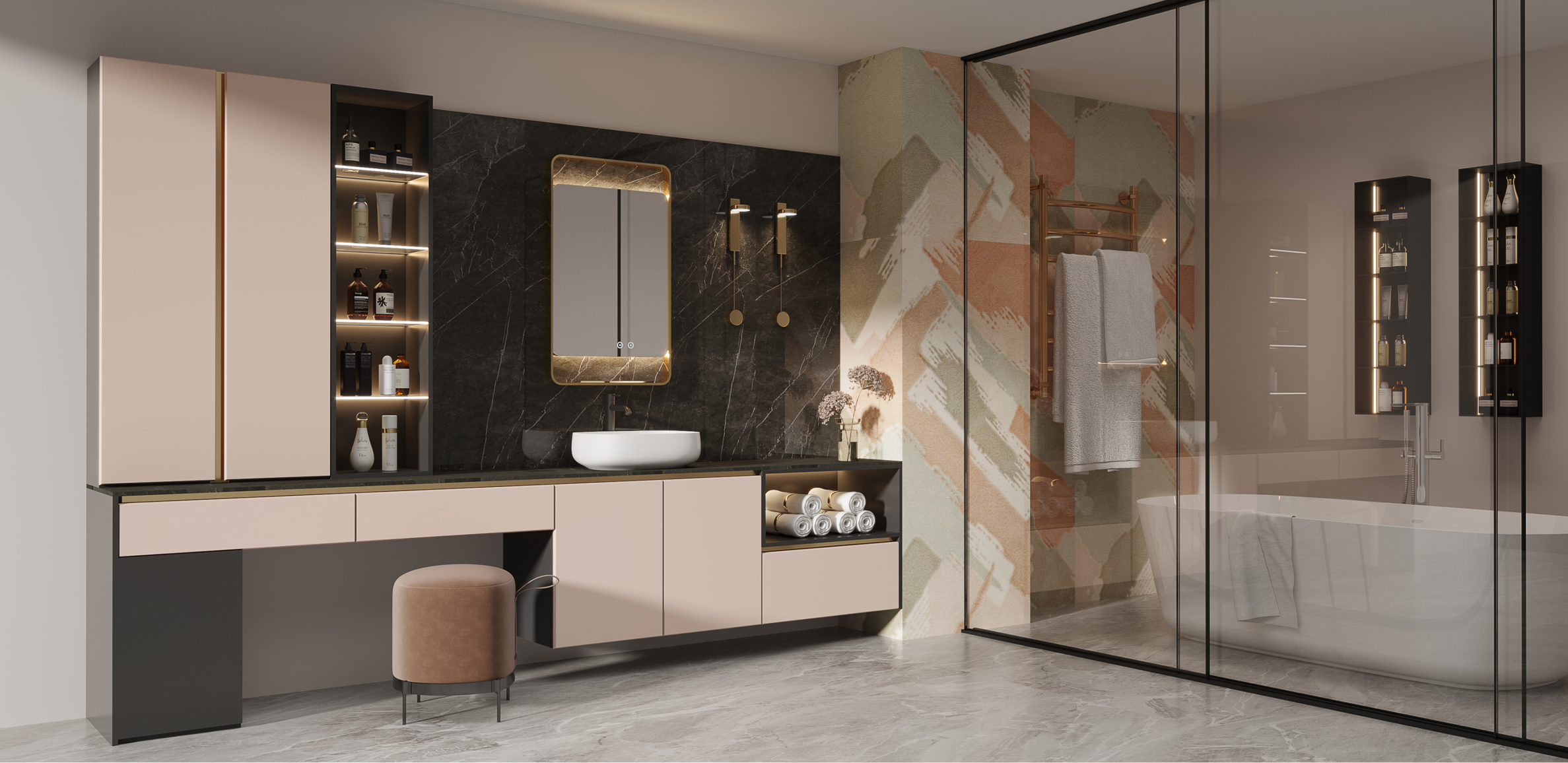 Morandi modern Contrast - Grey Pink