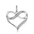 Elegant Infinity Love Knot Heart Pendant Necklace in 925 Sterling Silver - A Timeless Gift for Women and Girls - No Chain