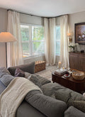Semi Sheer Linen Curtains For Living Room, Modern Sheer Linen Curtains