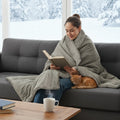 2-in-1 Cordless Wearable Heated Blanket Waist Belt Edition - Silver Mist / Removable Belt -50"* 60" / 3-5 days delivery