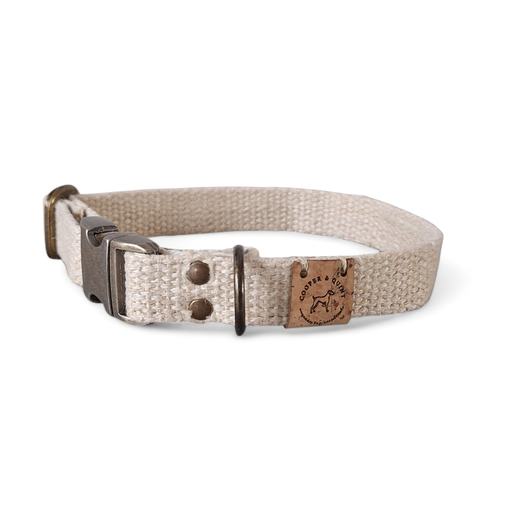 Simply Hemp Halsband Hond | Schelpenwit - Medium
