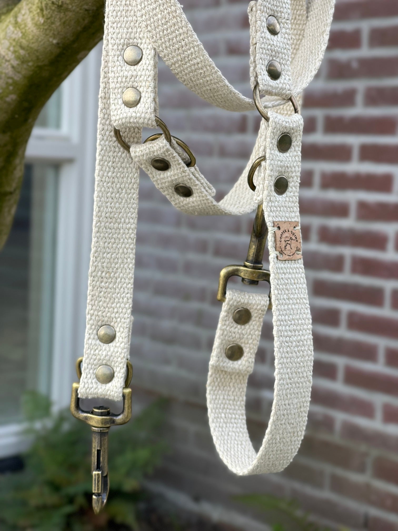 Simply Hemp Verstelbare Hondenriem | Schelpenwit - 2 cm