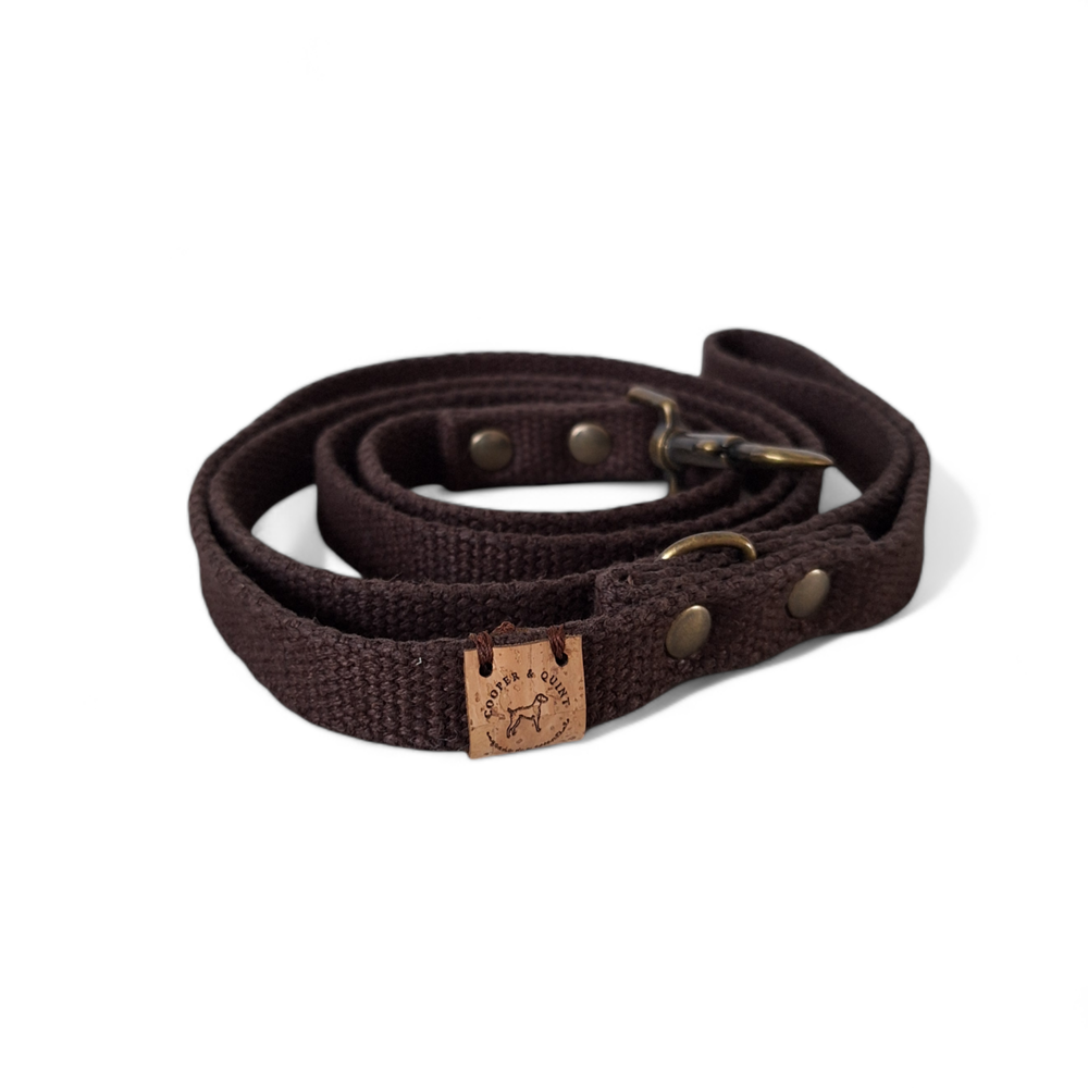 Simply Hemp Verstelbare Hondenriem | Kastanjebruin - 1.5 cm