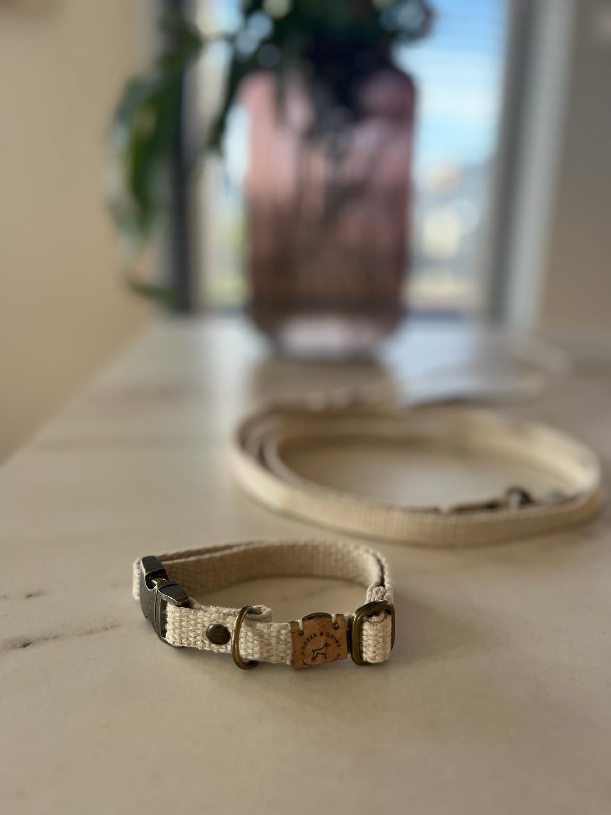 Simply Hemp Hondenriem | Schelpenwit - 1.50 meter / 2 cm