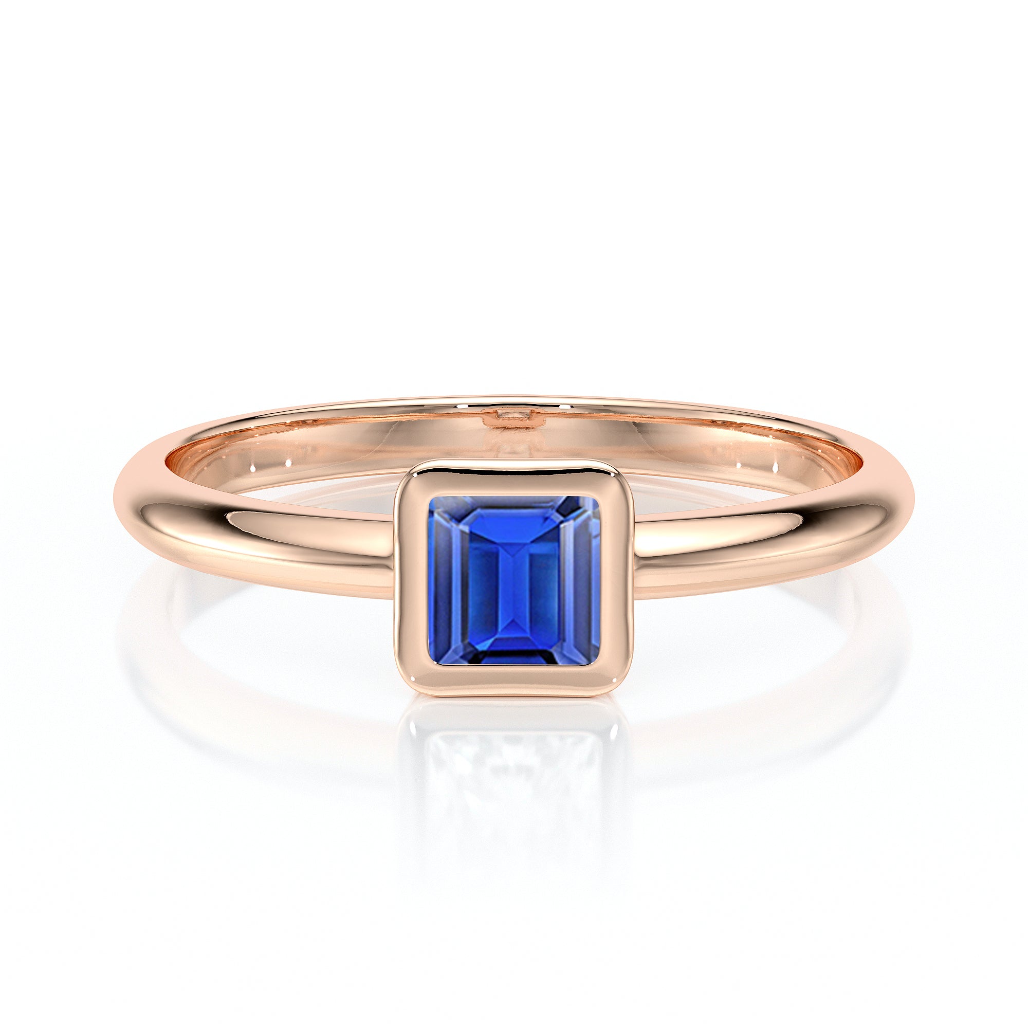 Solitaire saphir Nuit de Noces – 3 - Or rose / 3x3mm (environ 0,30 carat)