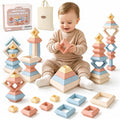 Toddler Montessori Stacking Blocks, 30PCS Nesting Blocks for Ages 1–3