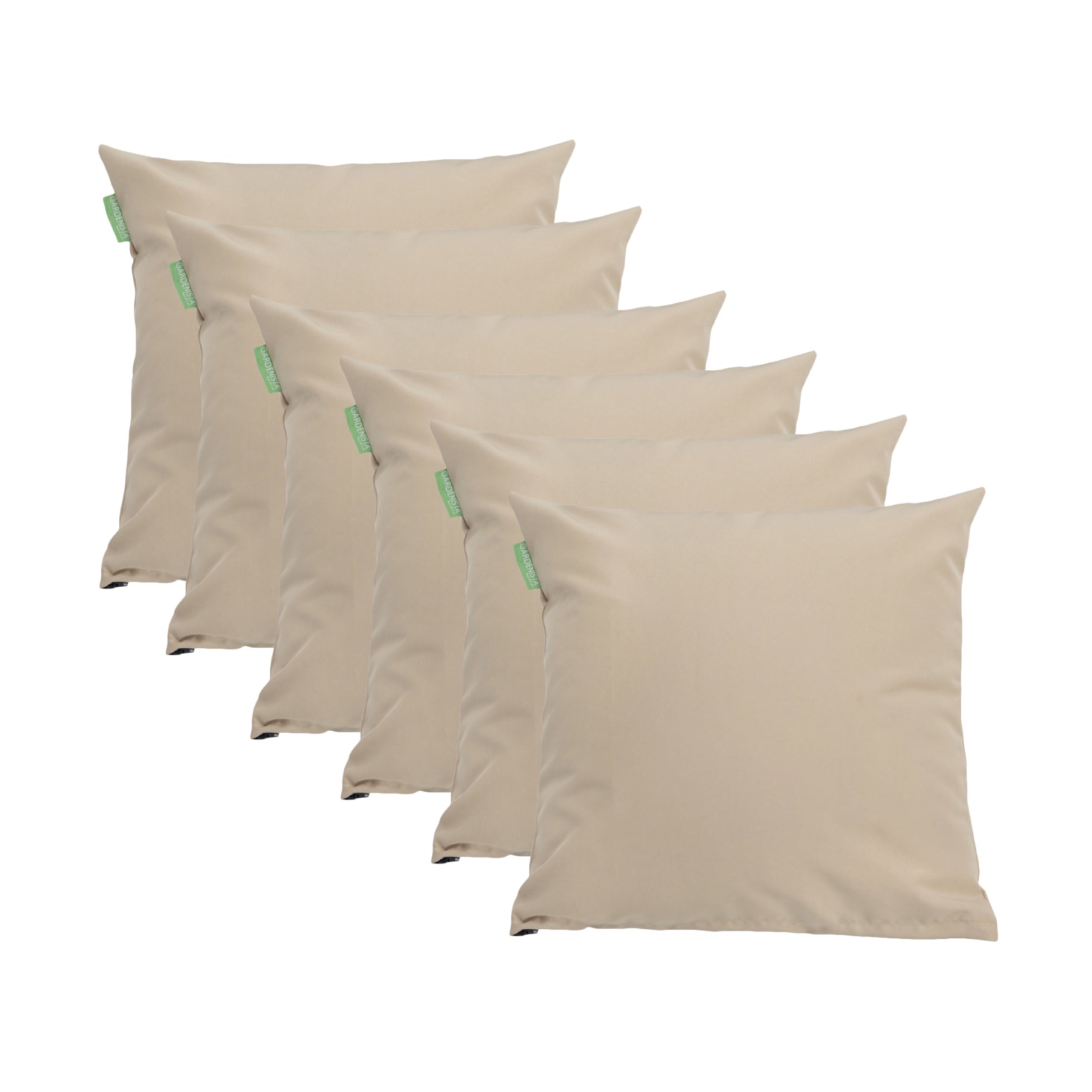 Water Resistant Scatter Cushions Outdoor Square Pillow Chair Cushion - Stone / Pack of 6