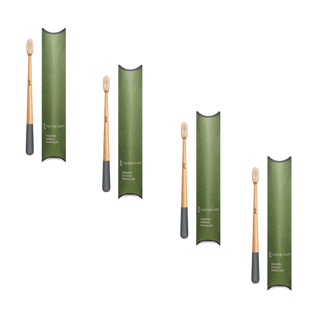 A year's supply of Truthbrush - Medium Castor Oil Bristles - Storm Grey
