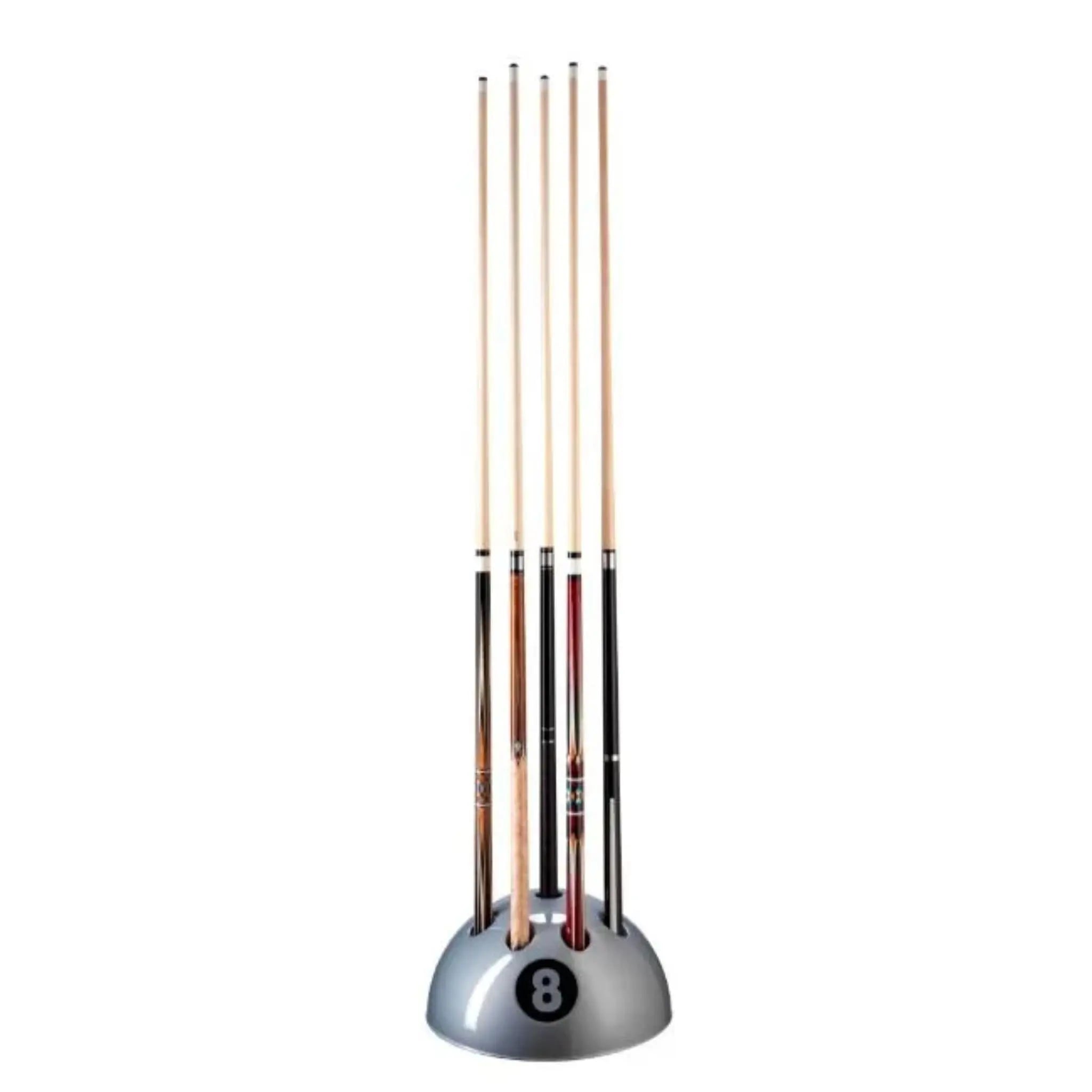 8 Ball Cue Stand For Up To 9 Cues - Silver
