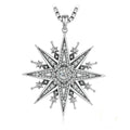 Stunning Vintage Gothic North Star 925 Sterling Silver Pendant Necklace with Cubic Zirconia – Perfect for Any Occasion!