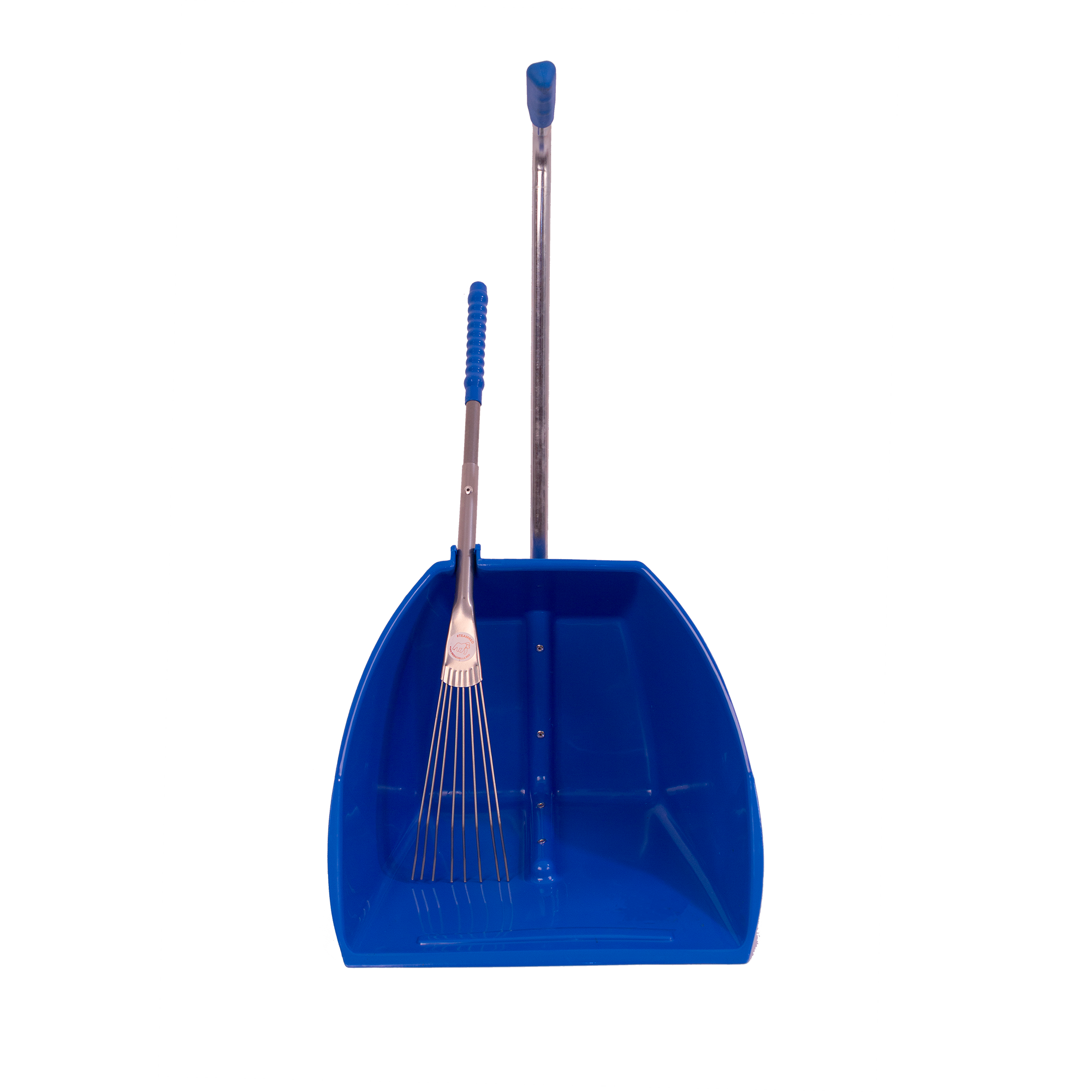 Big Tidee™ with Long Metal Rake | High Capacity Scoop and Rake Cleaning Set - Blue