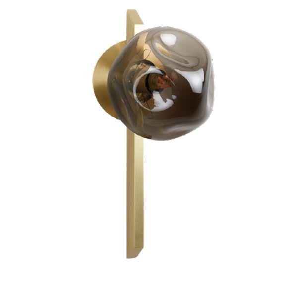 CTO Lighting Gaia - Tall - Plate - DALI-A Wall Light bronze with matt opal glass
