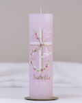 Taufkerze · Isabella · pastellrosa · handgegossen & verziert