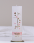 Taufkerze · Maria · weiß · handgegossen & verziert
