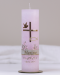 Taufkerze · Marina · pastellrosa · handgegossen & verziert