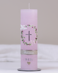 Taufkerze · Melissa · pastellrosa · handgegossen & verziert