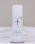 Taufkerze · Oliver · weiß · handgegossen & verziert