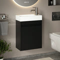 Toiletmeubel Vivo - 40cm - Mat Zwart- Wastafel Wit - PRE-ORDER