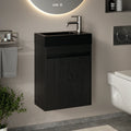 Toiletmeubel Elen - 40cm - Zwart Eiken - Wastafel Zwart - PRE-ORDER