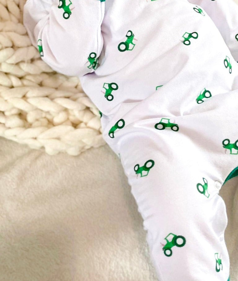 Tractor Sleepsuit - 6-9mths / Tractor / White