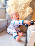 Train Sleepsuit - 0-3mths / Train / White