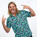 Turquoise Tempest Leopard Print Shirt - S