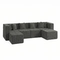 U-Shaped Modular Couch - Dark Grey / Chenille
