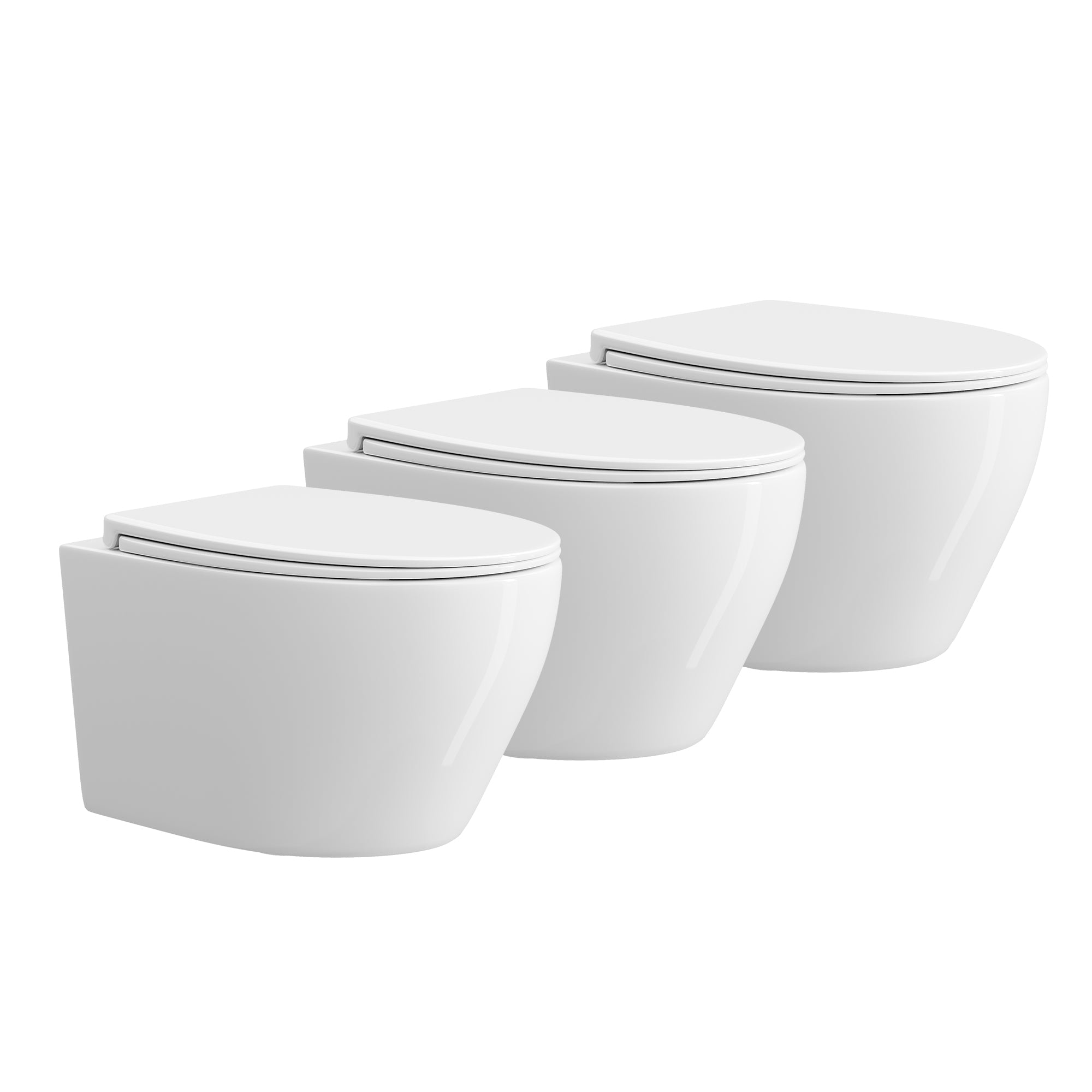 HOROW UG09R Wand-WC aus Keramik mit Soft-Close-Sitz & Superspin-Spülung - 3er-Set