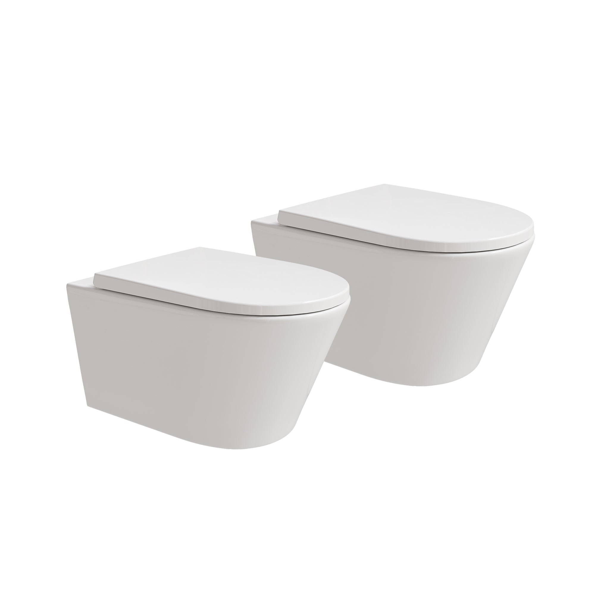 HOROW UG10R Wand-WC 53,9 cm – Weiß - 2er-Set