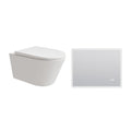 HOROW UG10R Wand-WC 53,9 cm – Weiß - WC & Spiegel Set
