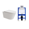 HOROW UG10R Wand-WC 53,9 cm – Weiß - WC & Spülkasten Set