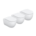 HOROW UG16R Spülrandloses Wand-WC mit Soft-Close-Deckel, 54×36×35,5cm - 3er-Set