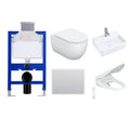 HOROW UG16R Spülrandloses Wand-WC mit Soft-Close-Deckel, 54×36×35,5cm - Ultimatives Paket