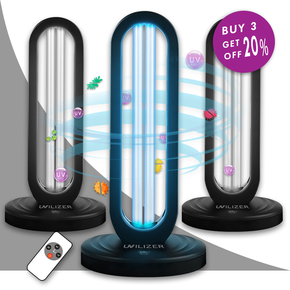 UVILIZER Tower - UV Light Sanitizer & Ultraviolet Lamp - 3 Pack (Save 20%)