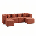 U-Shaped Modular Couch - Red / Chenille