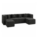 U-Shaped Modular Couch - Black / Chenille
