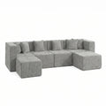 U-Shaped Modular Couch - Light Grey / Chenille