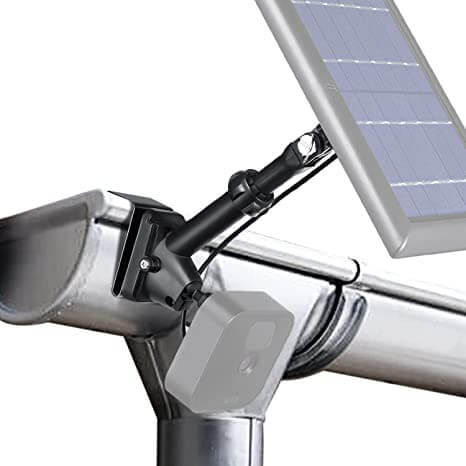 Wasserstein 2-in-1 Universal Gutter Mount for Camera & Solar Panel | Wyze, Blink, Ring, Arlo, & Eufy Cams - Black