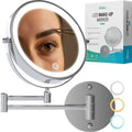 Make-up Spiegel met LED - verlichting - Oplaadbaar - 10x vergroting - Chroom